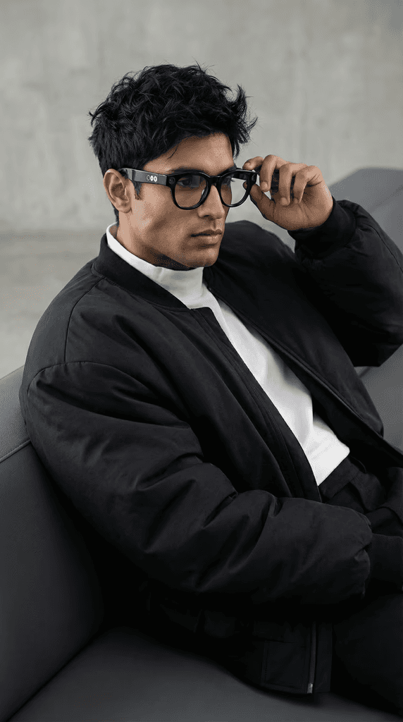 Wearing SeeIt Glass 1 on the sofa