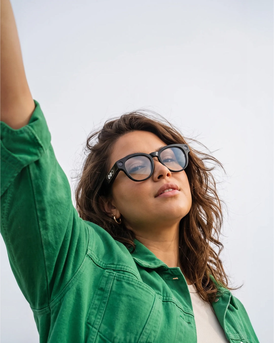 Wearing SeeIt Founders Edition outdoors, arm raised